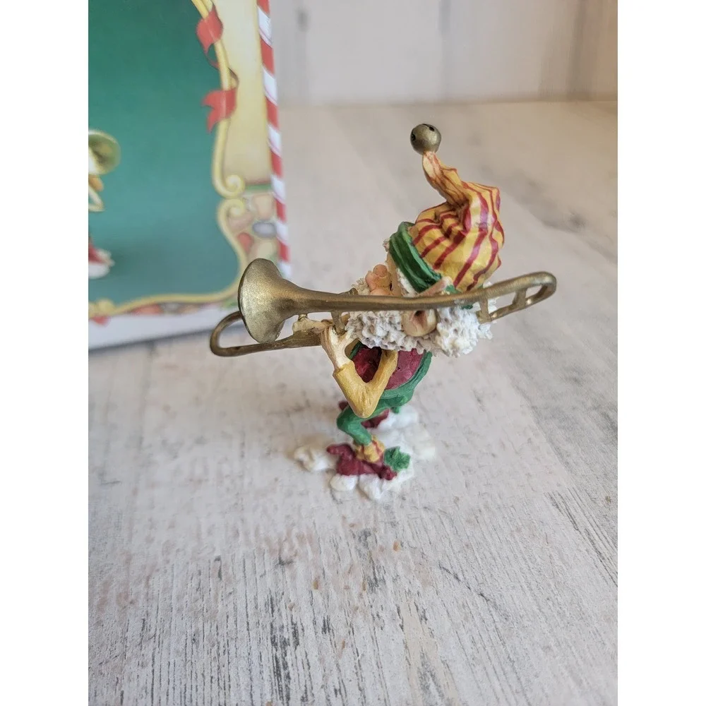 Enesco jiffy trombone elf Vintage Village North Pole accessory Xmas